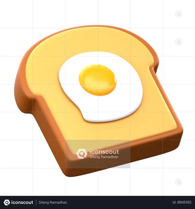Torradas e ovos  3D Icon