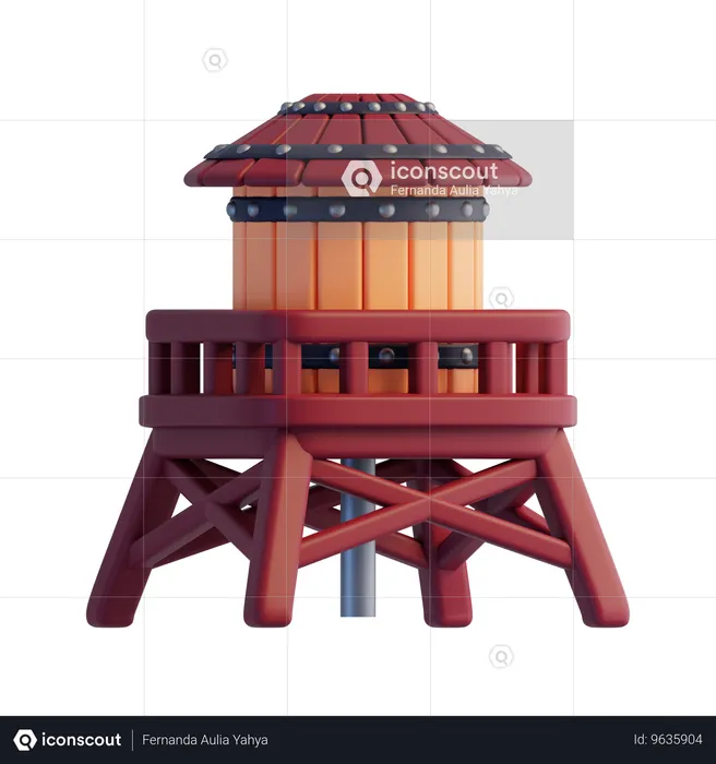 Torre de água  3D Icon