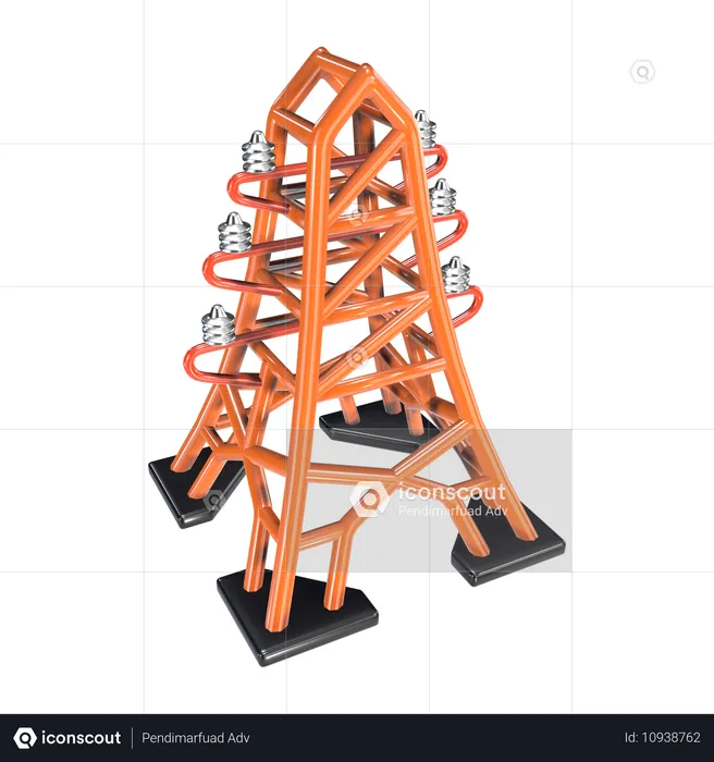 Torre de linha de alta tensão  3D Icon