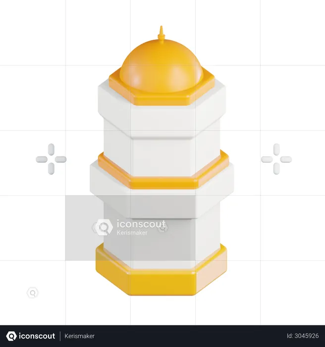 Torre islámica  3D Icon