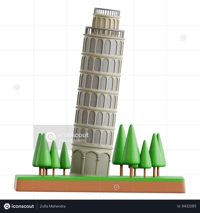 Torre de pisa  3D Icon