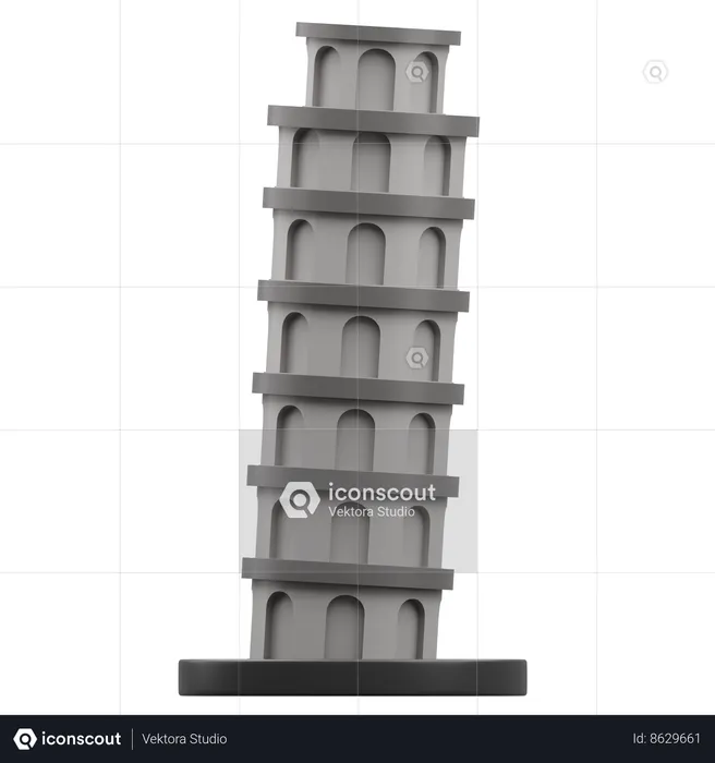 Torre de pisa  3D Icon