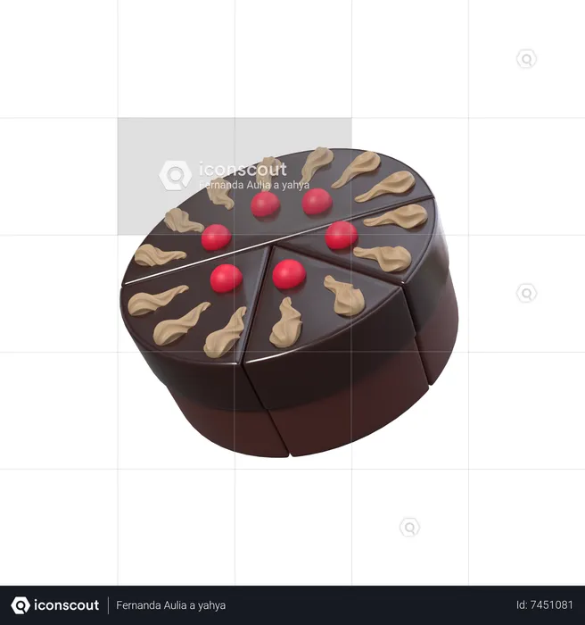 Torta de chocolate  3D Icon