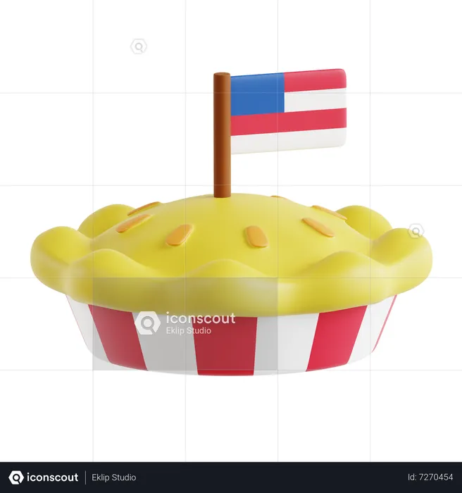 Torta de independência  3D Icon