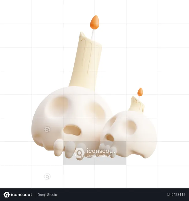 Totenkopfkerze  3D Icon