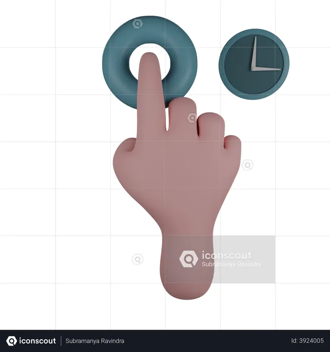 Touch And Hold Gesture  3D Illustration