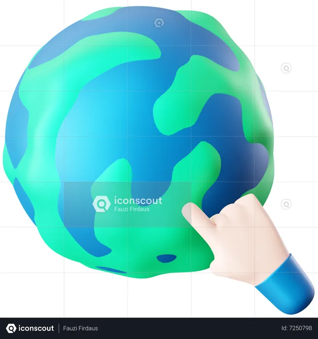 Toque no globo  3D Icon