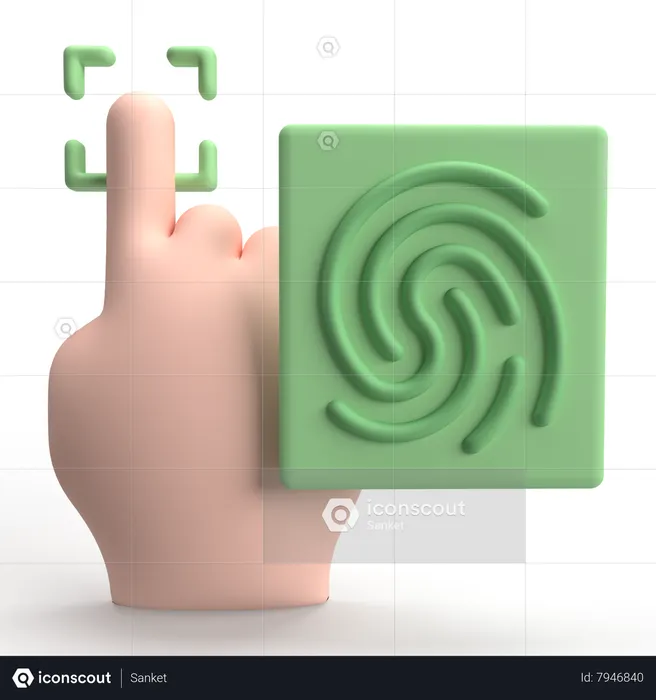 Touch Id  3D Icon