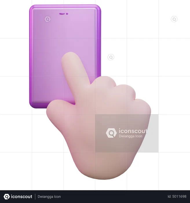 Touch Phone Hand Gesture  3D Icon
