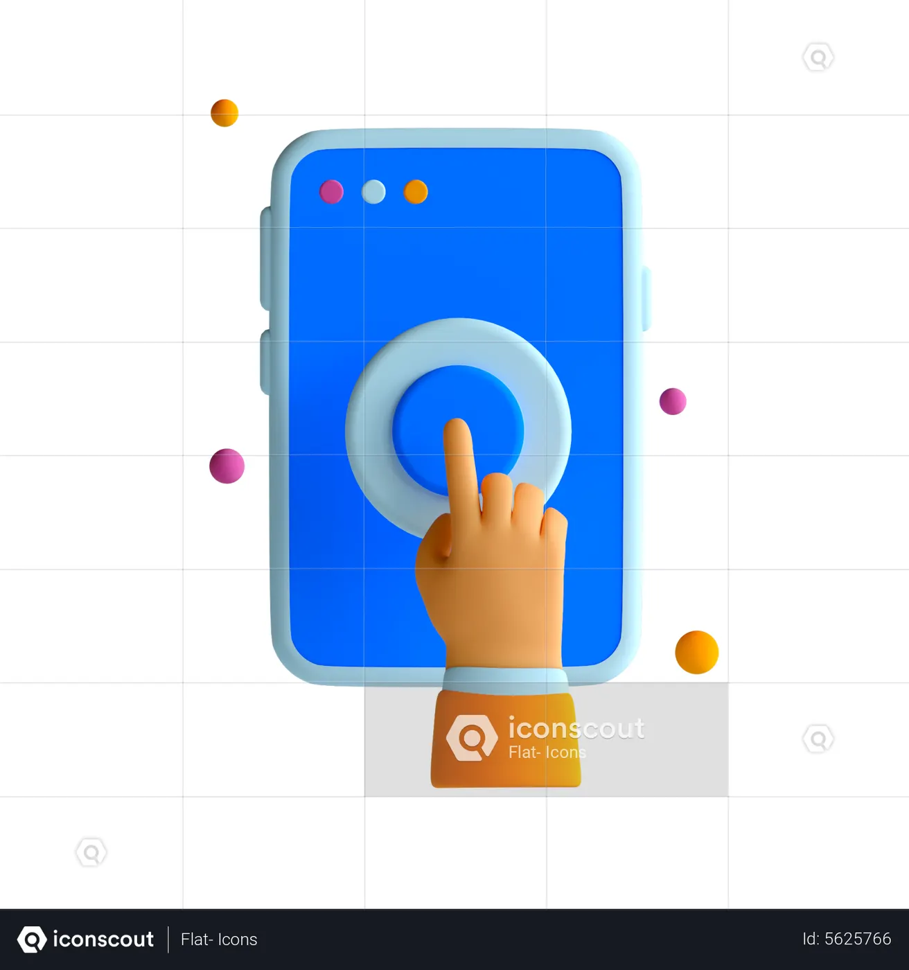 Touch User Interface 3D Icon download in PNG, OBJ or Blend format