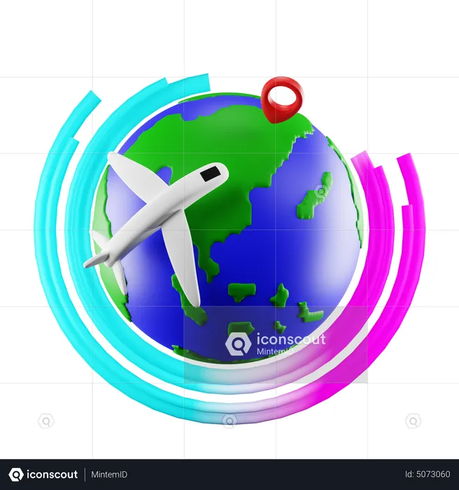 Tour du monde  3D Icon