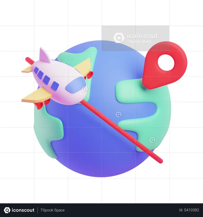 Tour du monde  3D Icon