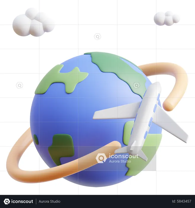 Tour du monde  3D Icon