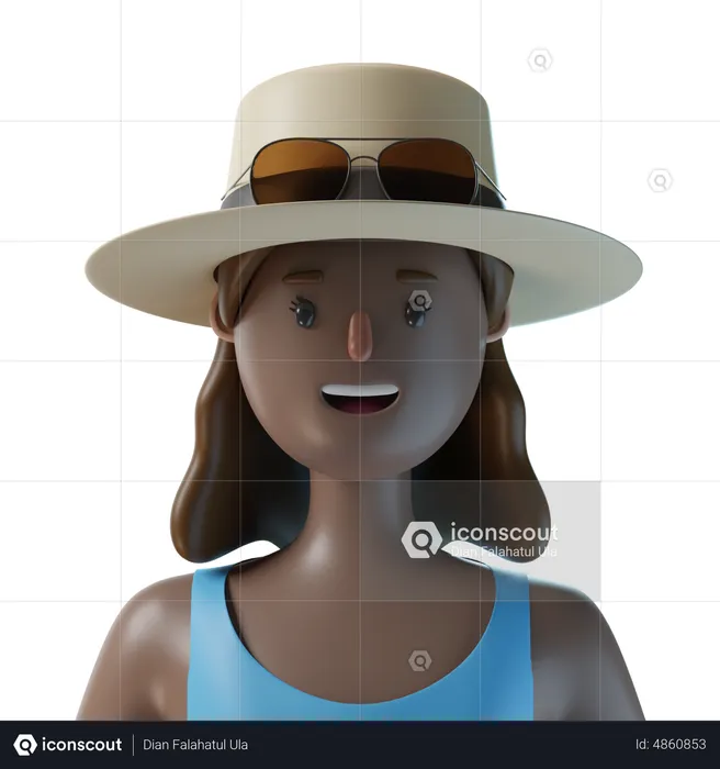 Femme touristique  3D Icon