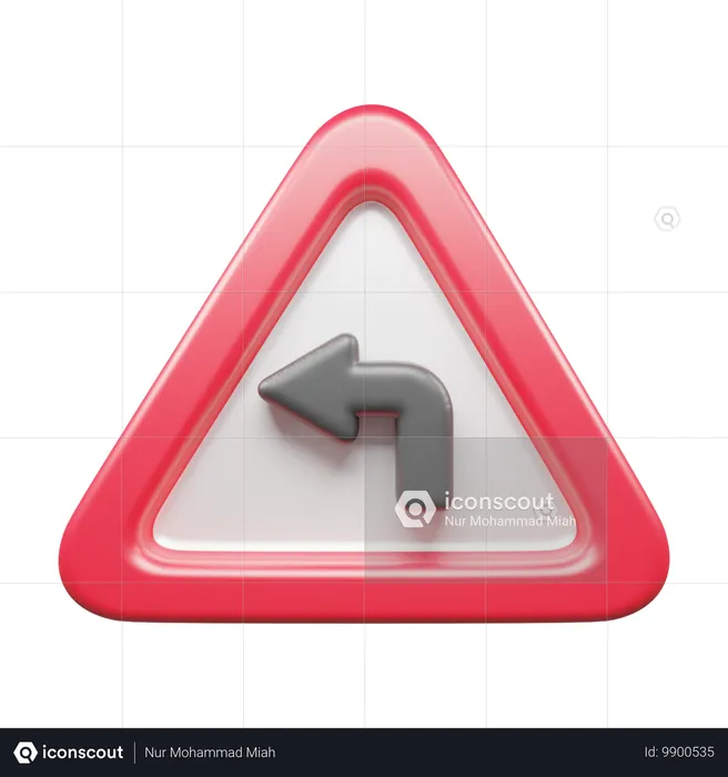 Virage à gauche  3D Icon