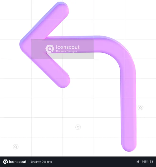 Tourner à gauche  3D Icon