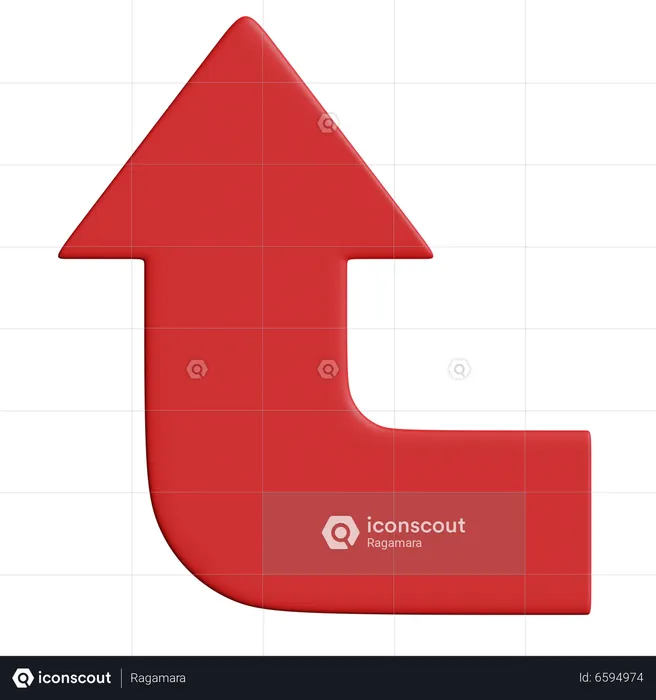 Tourner la flèche vers le haut à gauche  3D Icon