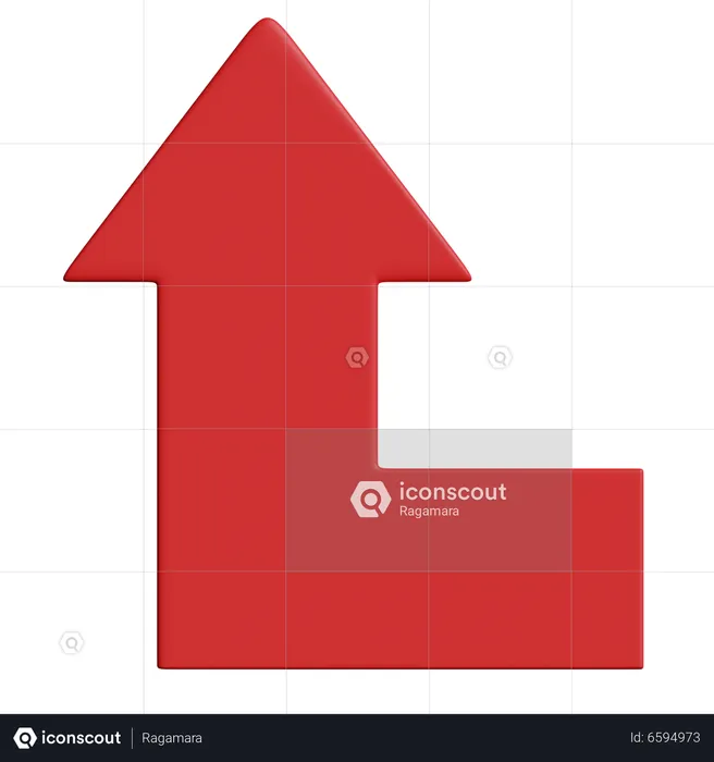 Tourner la flèche vers le haut à gauche  3D Icon