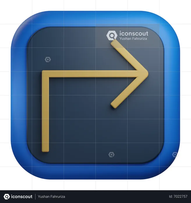 Tourner la flèche à droite  3D Icon