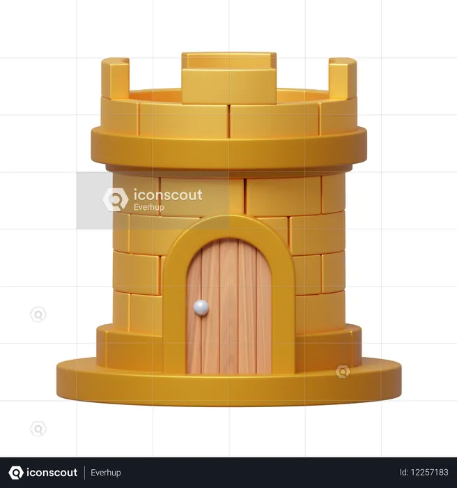 Tower gold  3D Icon
