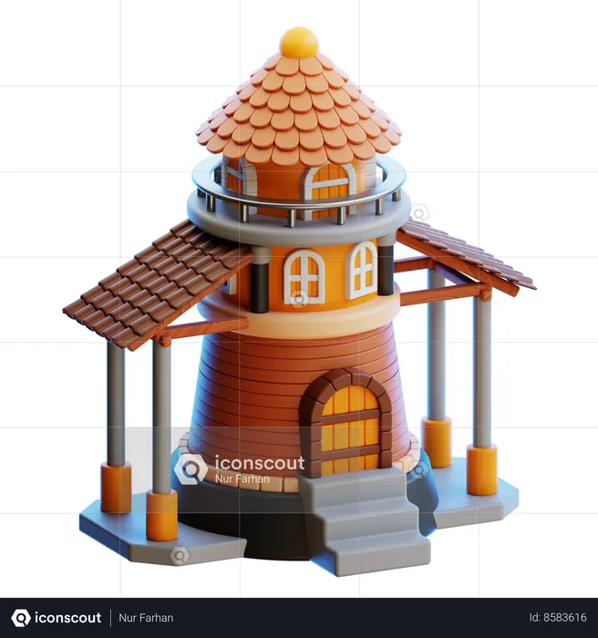Tower House  3D Icon