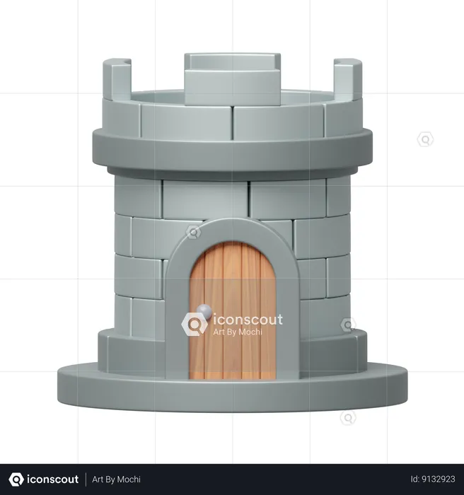 Tower Silver  3D Icon