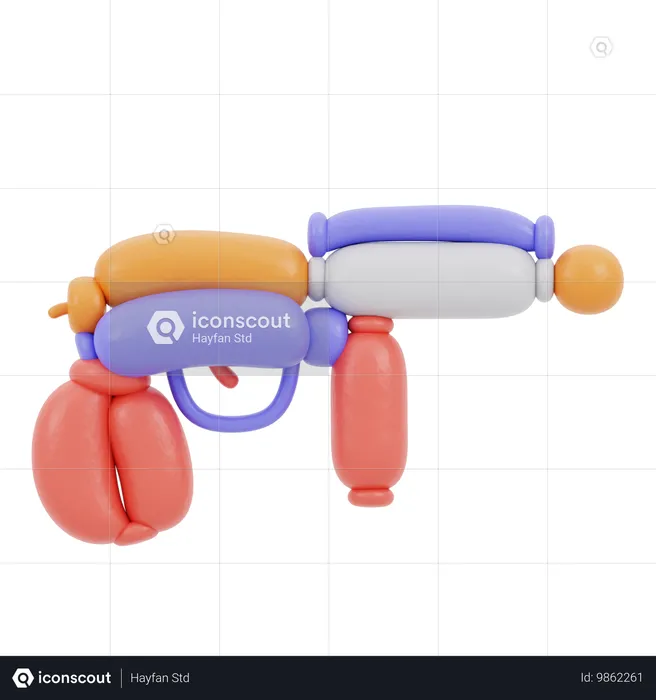 Toy Ballon Gun  3D Icon