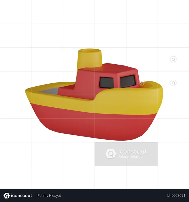 Toy Boat  3D Icon