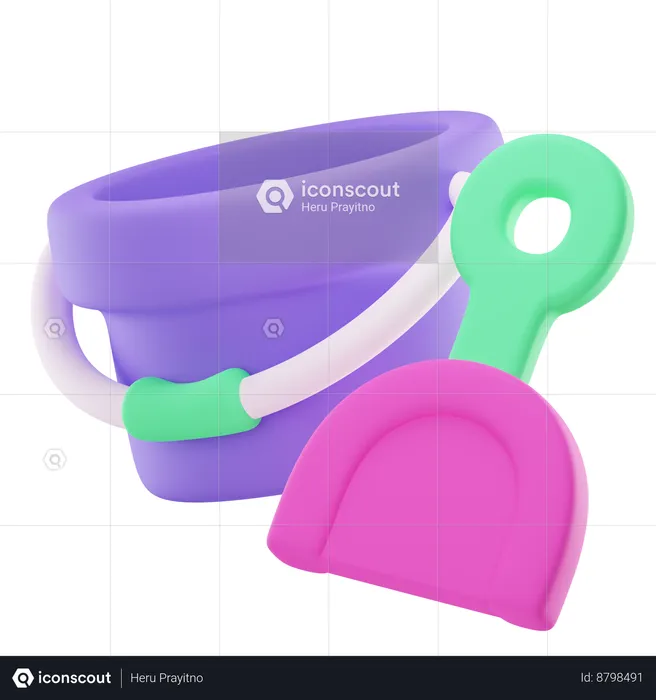 Toy Bucket And Shovel  3D Icon