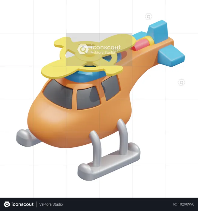 Toy Helicopter  3D Icon