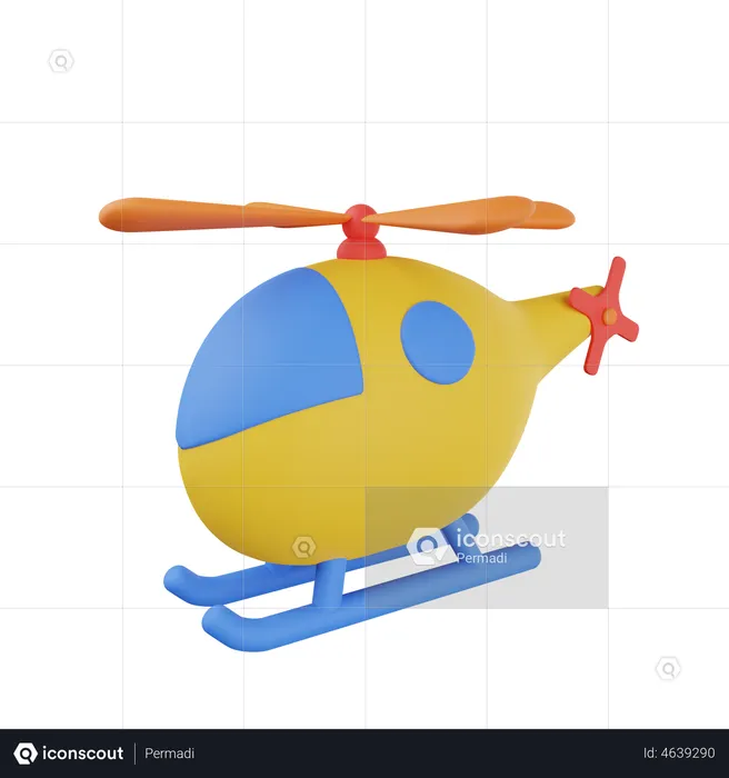 Toy Helicopter  3D Illustration