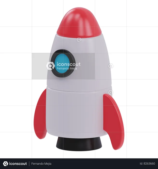 Toy Rocket  3D Icon