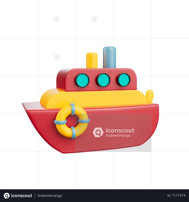 Toy Ship  3D Icon