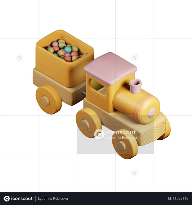 Toy Train  3D Icon