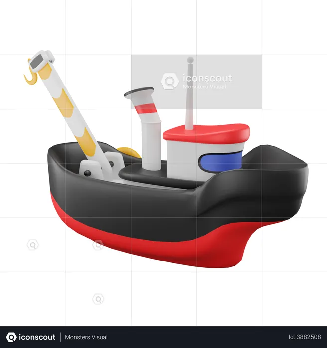 Toy Tugboat  3D Illustration