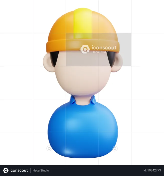 Trabajador con casco  3D Icon