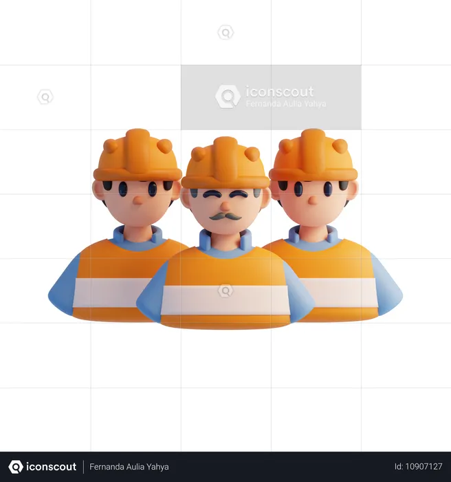 Trabajadores  3D Icon