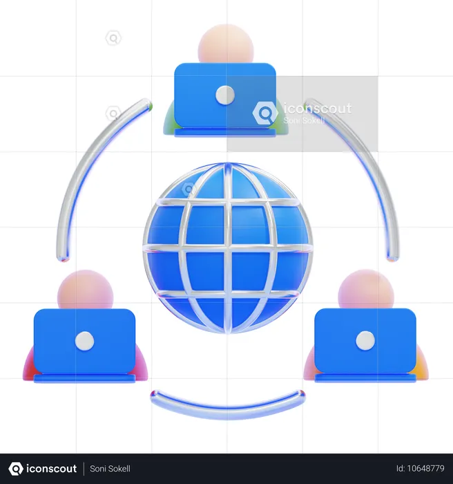 Trabajo remoto  3D Icon