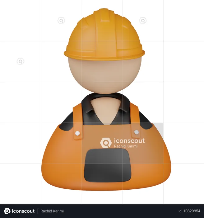 Trabalhador da construção  3D Icon