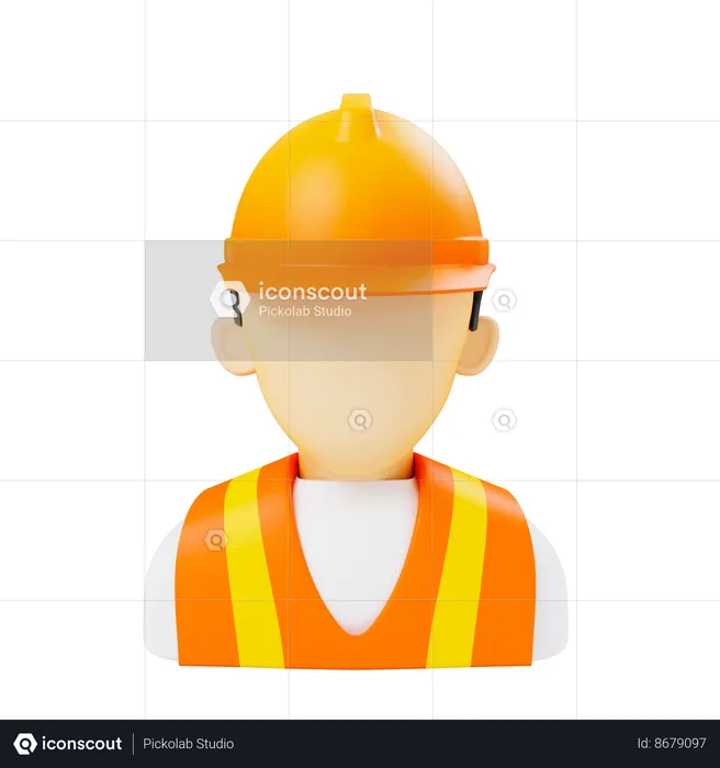 Trabalhador da construção  3D Icon