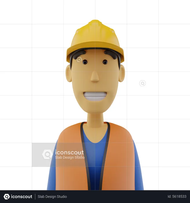 Trabalhador da construção  3D Icon