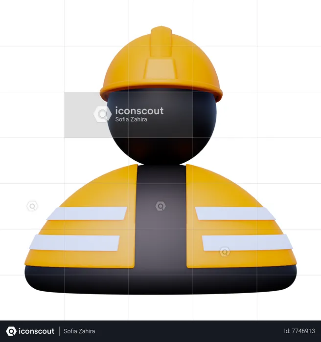 Trabalhador da construção  3D Icon