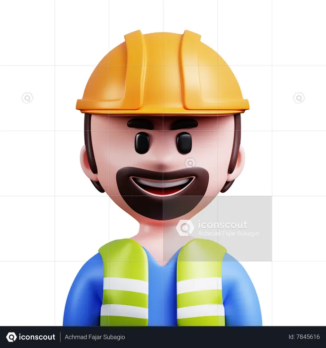 Trabalhador da construção  3D Icon