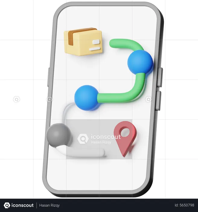 Tracking Package On App  3D Icon