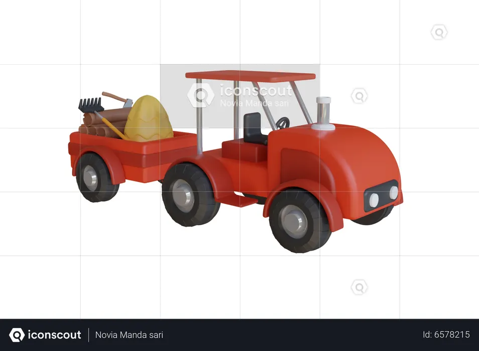 Tracteur de récolte  3D Illustration