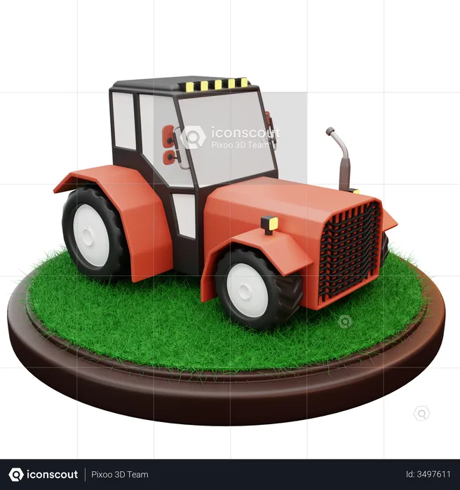 Tractor  3D Illustration