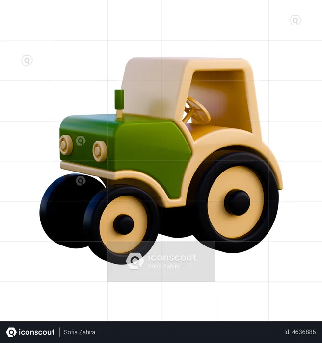 Tractor  3D Illustration