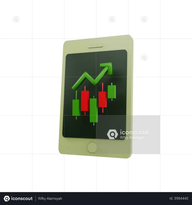 Trading App on device  3D Icon