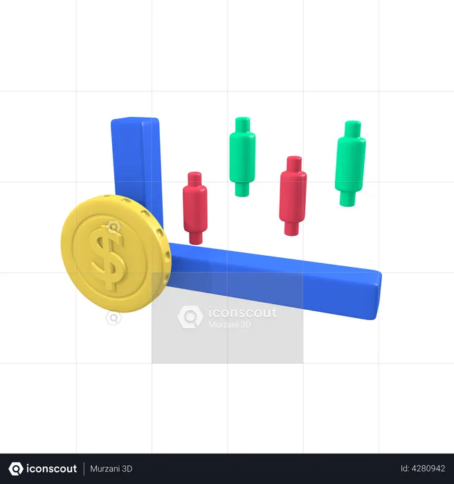 Trading Chart  3D Illustration