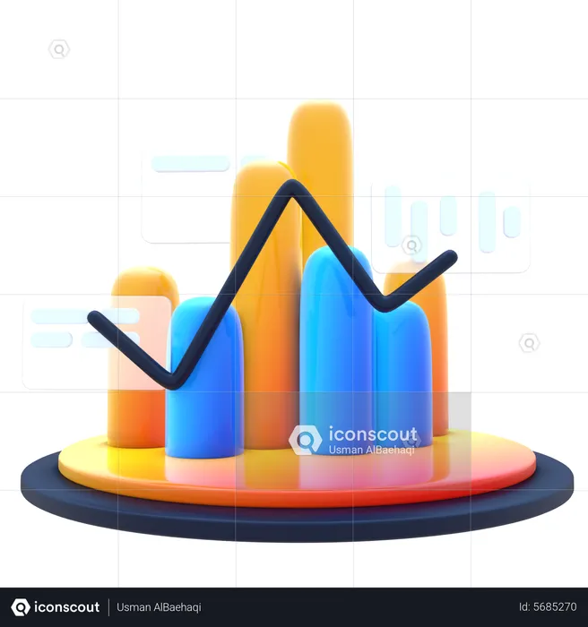 Trading Graph  3D Icon